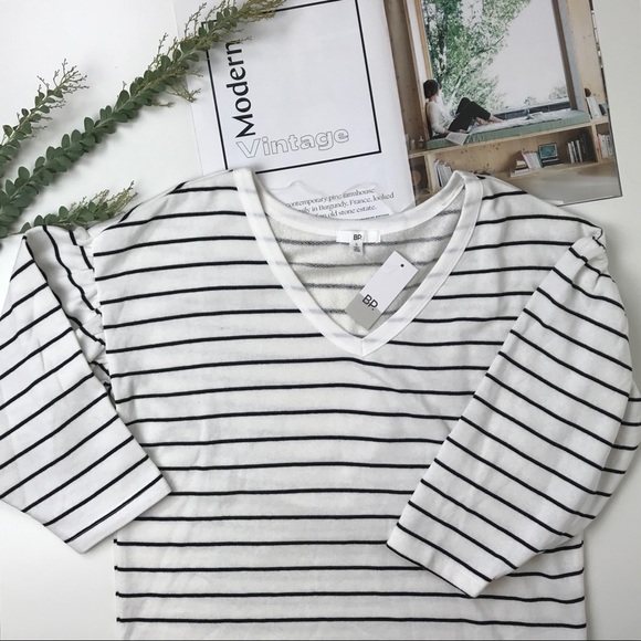 Terrycloth striped sweatshirt with ruffle sleeves - Picture 5 of 5